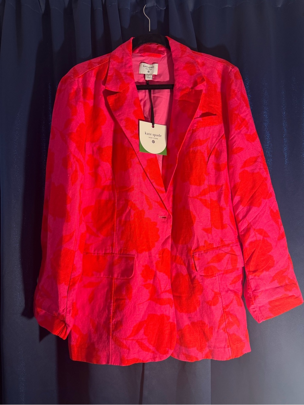 kate spade Hot Pink and Red Floral Blazer Jacket